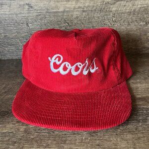 Coors Red Corduroy Embroidered Hat